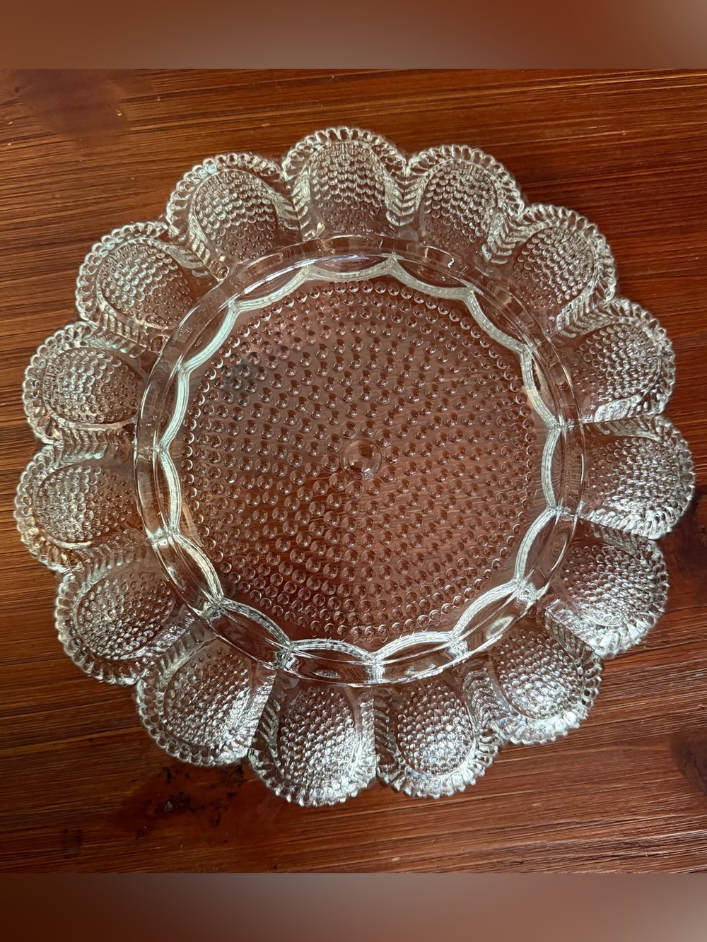 Clear Glass Scalloped deviled egg dish